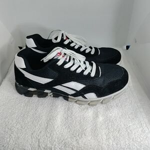 Reebok Classic Shoes Black White Mens Size 42  EUR 8 US Uk Flag Rare...